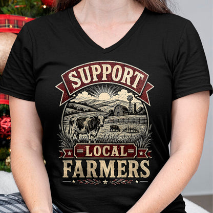 Best Farmer Life Shirt, Funny Farmer UnisexT-Shirt/Hoodie/Sweatshirt HLT00 - Support Local Farmers Farm Cow Barn Agriculture Country T-Shirt