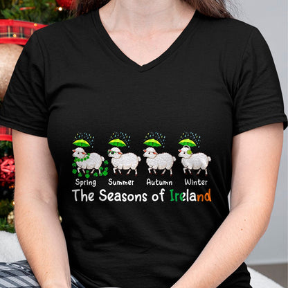 Best Farmer Life Shirt, Funny Farmer UnisexT-Shirt/Hoodie/Sweatshirt HLT00 - The Seasons Patrick's Day Ireland Four Cute Sheep Shamrocks T-Shirt