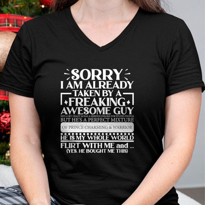 Best Wife Shirt, Wife and Husband Unisex T-Shirt/Hoodie/Sweatshirt HLT00 - Sorry I Am Already Taken By A Guy Husband T-Shirt