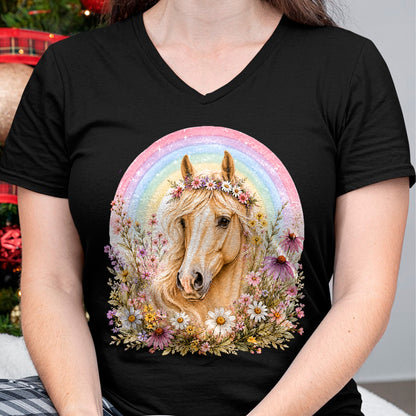 Best Horse Lover Shirt , Funny Horse UnisexT-Shirt/Hoodie/Sweatshirt HLT00 - Girls who Love Horses Birthday Party Costume Rainbow Flowers T-Shirt