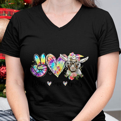 Best Farmer Life Shirt, Funny Farmer UnisexT-Shirt/Hoodie/Sweatshirt HLT00 - Tie Dye Peace Love Goats Farm Girl Goat Lover Funny T-Shirt