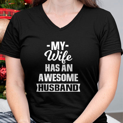 Best Wife Shirt, Wife and Husband Unisex T-Shirt/Hoodie/Sweatshirt HLT00 - Mens My Wife Has An Awesome Husband Funny T-Shirt