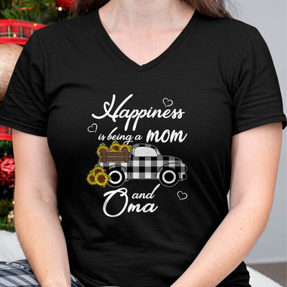 Best Grandma Shirt, Proud Grandma Unisex T-Shirt/Hoodie/Sweatshirt HLT00 - Sunflower Grandma Shirt Happiness is being a Mom and Oma T-Shirt (1)