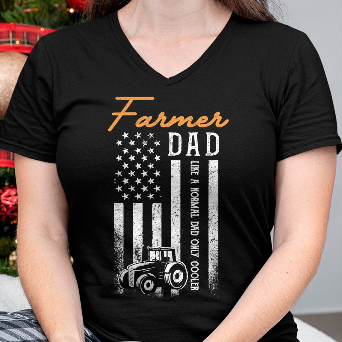Best Farmer Life Shirt, Funny Farmer UnisexT-Shirt/Hoodie/Sweatshirt HLT00 - Farmer Dad Like A Normal Dad Only Cooler USA Flag Farming T-Shirt