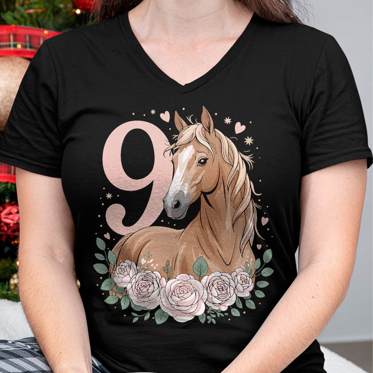 Best Horse Lover Shirt , Funny Horse UnisexT-Shirt/Hoodie/Sweatshirt HLT00 -  9th Birthday Horse Girl Design 9 Years Old Girl Horses T-Shirt