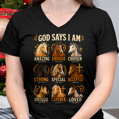 Best Horse Lover Shirt , Funny Horse UnisexT-Shirt/Hoodie/Sweatshirt HLT00 - God Says I Am Horse Bible Verse Faith Affirmation T-Shirt