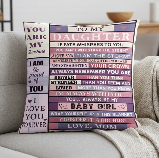 TO MY DAUGHTER- BEST PILLOW – PERFECT GIFT FROM MOM