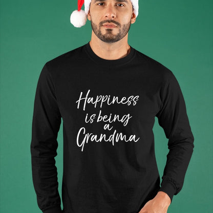 Best Grandma Shirt, Proud Grandma Unisex T-Shirt/Hoodie/Sweatshirt HLT00 - Womens Grandmother Gift from Grandkids Happiness is Being a Grandma V-Neck T-Shirt