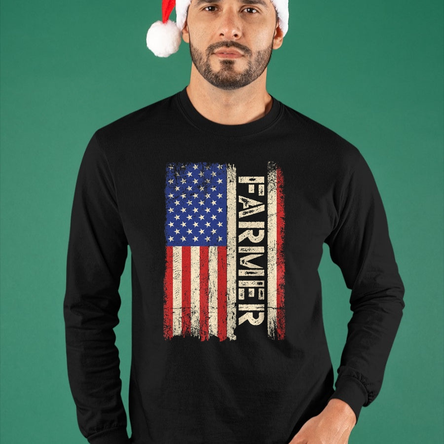 Best Farmer Life Shirt, Funny Farmer UnisexT-Shirt/Hoodie/Sweatshirt HLT00 - Farmer Tractors USA American Flag Patriotic Farming Men Tee T-Shirt