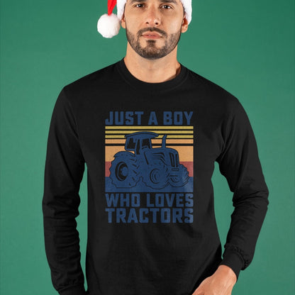 Best Farmer Life Shirt, Funny Farmer UnisexT-Shirt/Hoodie/Sweatshirt HLT00 - Kids Farm Just a Boy Who Loves Tractors, Farmers, Toddlers, Boys T-Shirt