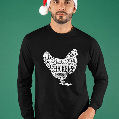 Best Farmer Life Shirt, Funny Farmer UnisexT-Shirt/Hoodie/Sweatshirt HLT00 - Life is Better With Chickens T Shirt Animal Pet Farmer Tee T-Shirt
