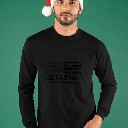 Best Farmer Life Shirt, Funny Farmer UnisexT-Shirt/Hoodie/Sweatshirt HLT00 - Farmer Black Vintage USA Flag Father's Day Farm Owner T-Shirt