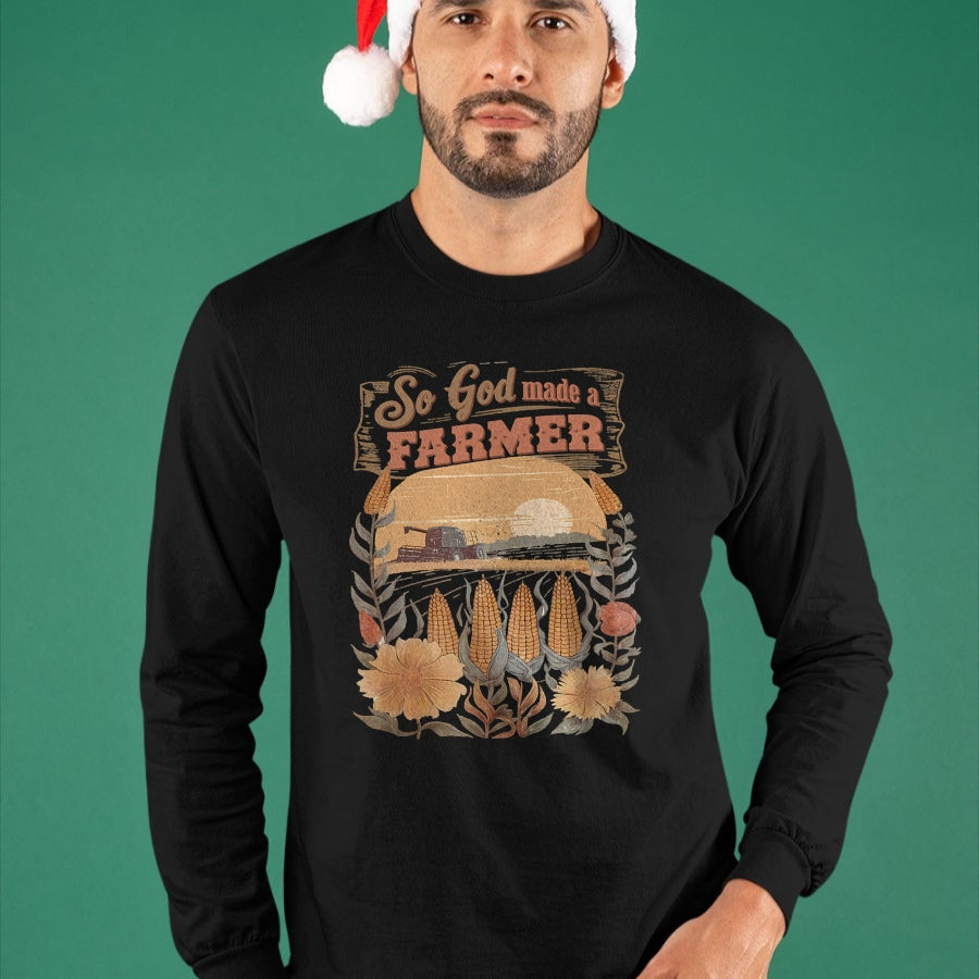 Best Farmer Life Shirt, Funny Farmer UnisexT-Shirt/Hoodie/Sweatshirt HLT00 - So God Made a Farmer Boho Flower Christian Aesthetic Summer T-Shirt
