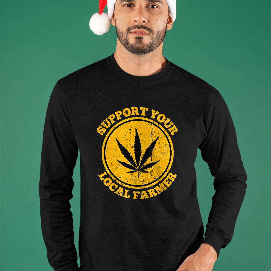 Best Farmer Life Shirt, Funny Farmer UnisexT-Shirt/Hoodie/Sweatshirt HLT00 - Retro Marijuana Support Your Local Farmer Cannabis Weed 2023 T-Shirt
