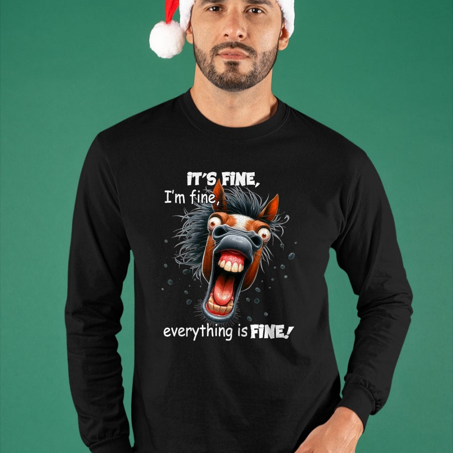 Best Horse Lover Shirt , Funny Horse UnisexT-Shirt/Hoodie/Sweatshirt HLT00 - Funny Horse It_s Fine I_m Fine Everything Is Fine T-Shirt