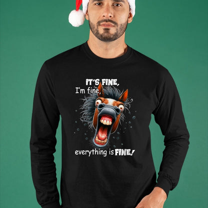 Best Horse Lover Shirt , Funny Horse UnisexT-Shirt/Hoodie/Sweatshirt HLT00 - Funny Horse It_s Fine I_m Fine Everything Is Fine T-Shirt