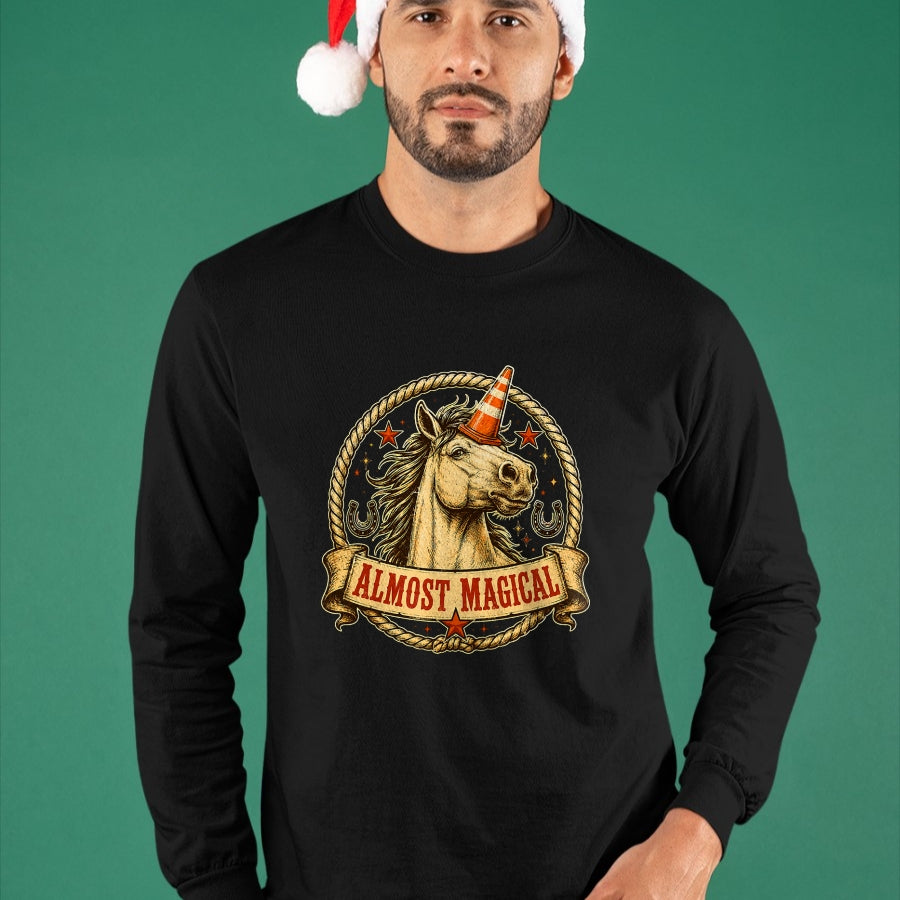 Best Horse Lover Shirt , Funny Horse UnisexT-Shirt/Hoodie/Sweatshirt HLT00 - Funny Horse Unicorn Graphic Almost Magical Slogan T-Shirt