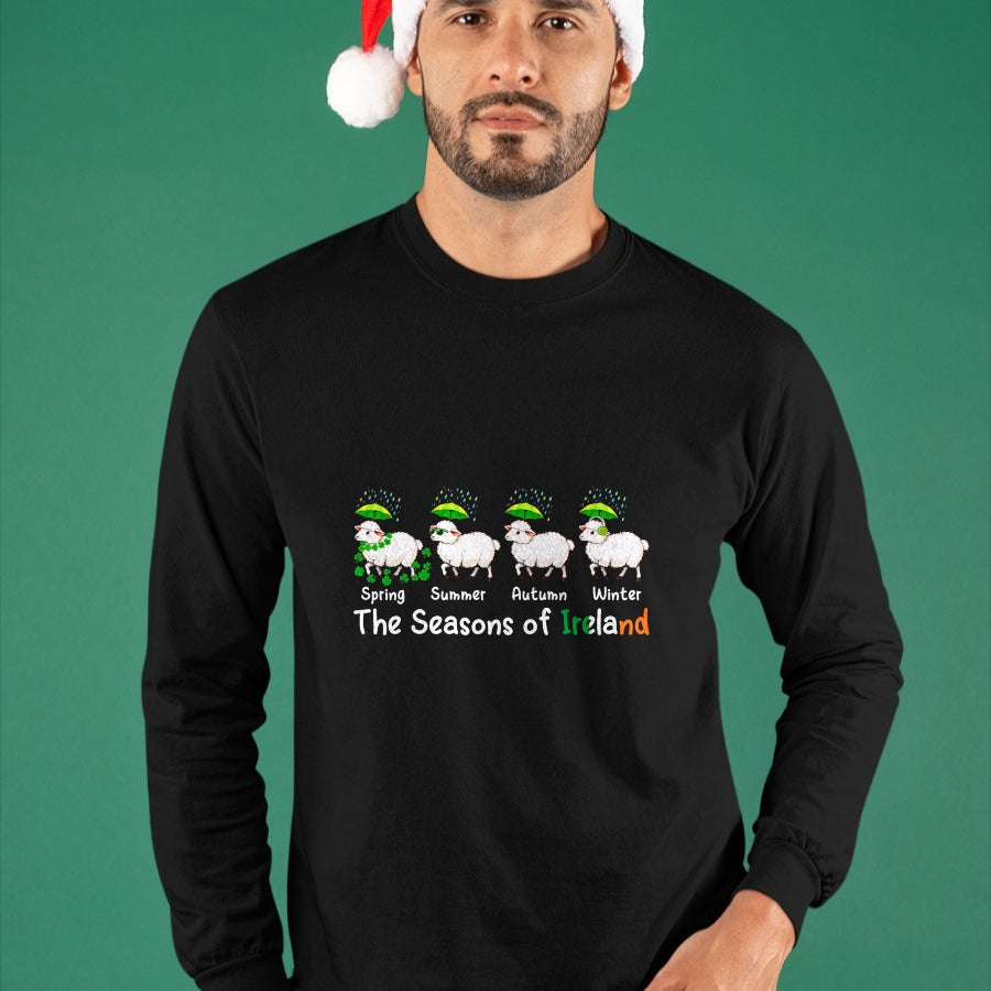 Best Farmer Life Shirt, Funny Farmer UnisexT-Shirt/Hoodie/Sweatshirt HLT00 - The Seasons Patrick's Day Ireland Four Cute Sheep Shamrocks T-Shirt