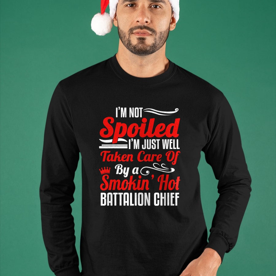 Best Wife Shirt, Wife and Husband Unisex T-Shirt/Hoodie/Sweatshirt HLT00 - Battalion Fire Chief Wife Girlfriend - I'm Not Spoiled T-Shirt