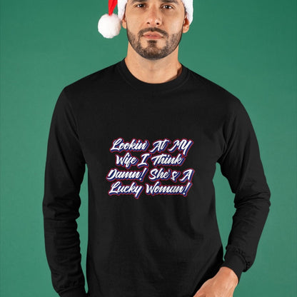 Best Wife Shirt, Wife and Husband Unisex T-Shirt/Hoodie/Sweatshirt HLT00 - Gift for wife T shirt, lucky wife   Funny Teaser Shirts - My Wife Is A Lucky Woman T-Shirt