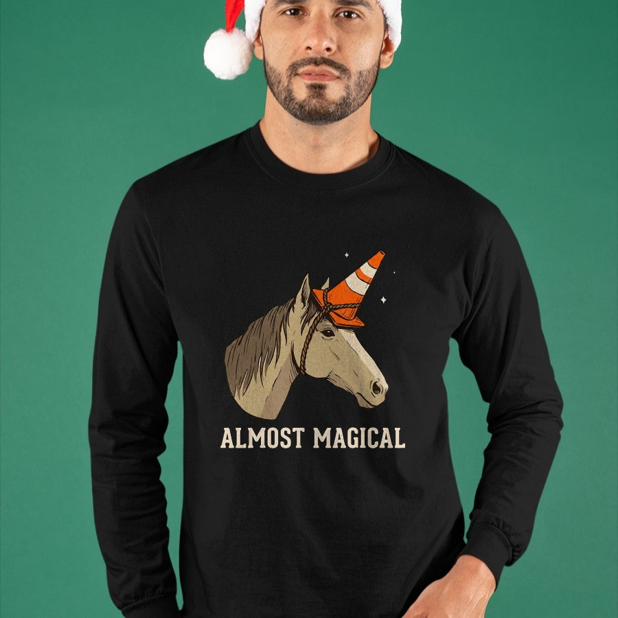 Best Horse Lover Shirt , Funny Horse UnisexT-Shirt/Hoodie/Sweatshirt HLT00 - Almost Magical Funny Horse Traffic Cone Unicorn T-Shirt