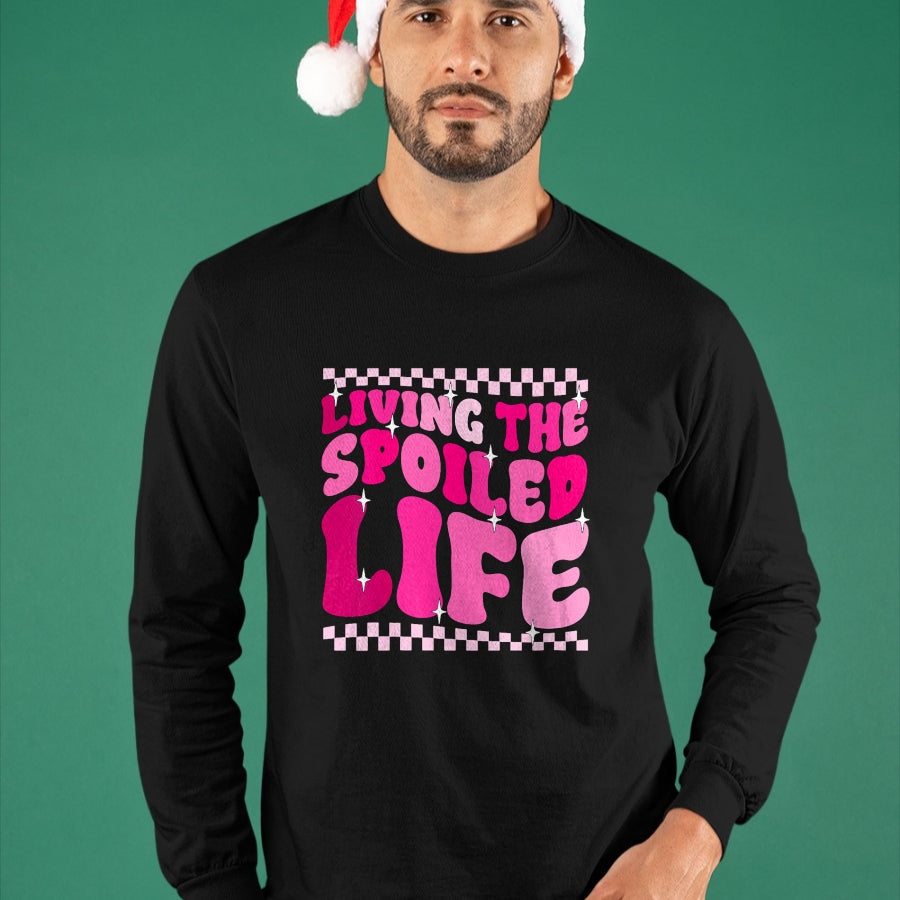Best Wife Shirt, Wife and Husband Unisex T-Shirt/Hoodie/Sweatshirt HLT00 - Gift for wife T shirt, spoiled wife   Womens Living The Spoiled Life Spoiled Wife V-Neck T-Shirt (1)