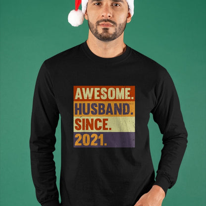 Best Wife Shirt, Wife and Husband Unisex T-Shirt/Hoodie/Sweatshirt HLT00 - 3rd Year Wedding Anniversary Epic Awesome Husband Since 2021 T-Shirt