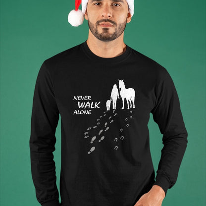 Best Horse Lover Shirt , Funny Horse UnisexT-Shirt/Hoodie/Sweatshirt HLT00 - Dog horse - never walk alone - horse fan dog lover T-Shirt