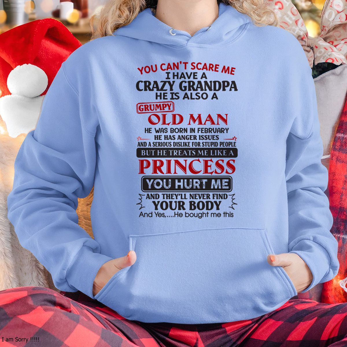 Grumpy Grandpa Girl Shirt – Don’t Mess with Me February Edition – From Grandpa to Granddaughter NTTD02 (SKU07-133-02)