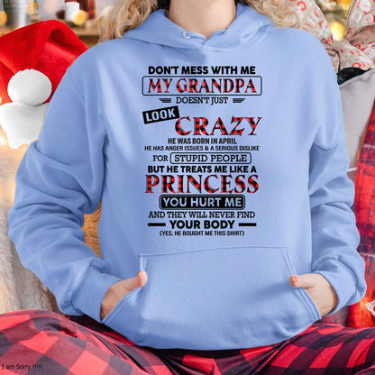 Crazy Grandpa Shirt for Girls April Edition – From Grandpa to Granddaughter NTTD04 (SKU07-131-04)