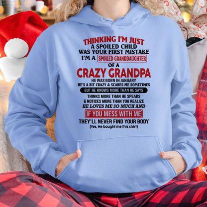 I'M A SPOILED GRANDDAUGHTER OF A CRAZY GRANDPA - From Grandpa - NTTD01 (SKU-GPD1-NTT01)