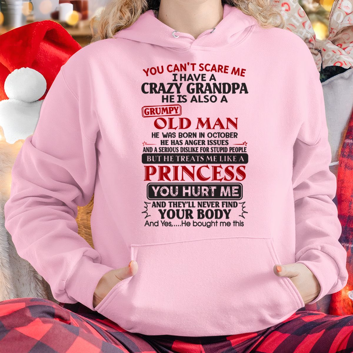 Grumpy Grandpa Girl Shirt – Don’t Mess with Me October Edition – From Grandpa to Granddaughter NTTD10 (SKU07-133-10)