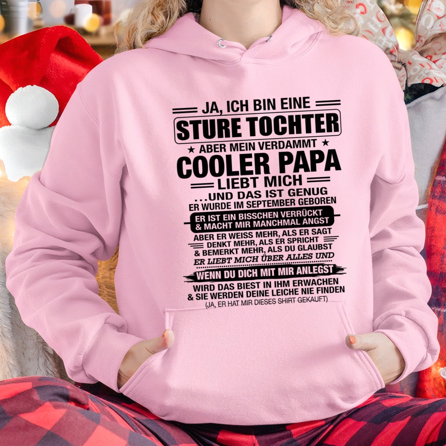 DEU09 - JA, ICH BIN EINE STURE TOCHTER T-SHIRT – GEBURTSTAGSGESCHENK VON EINEM SEPTEMBER-PAPA - nttd09 (SKU2605-330-09)