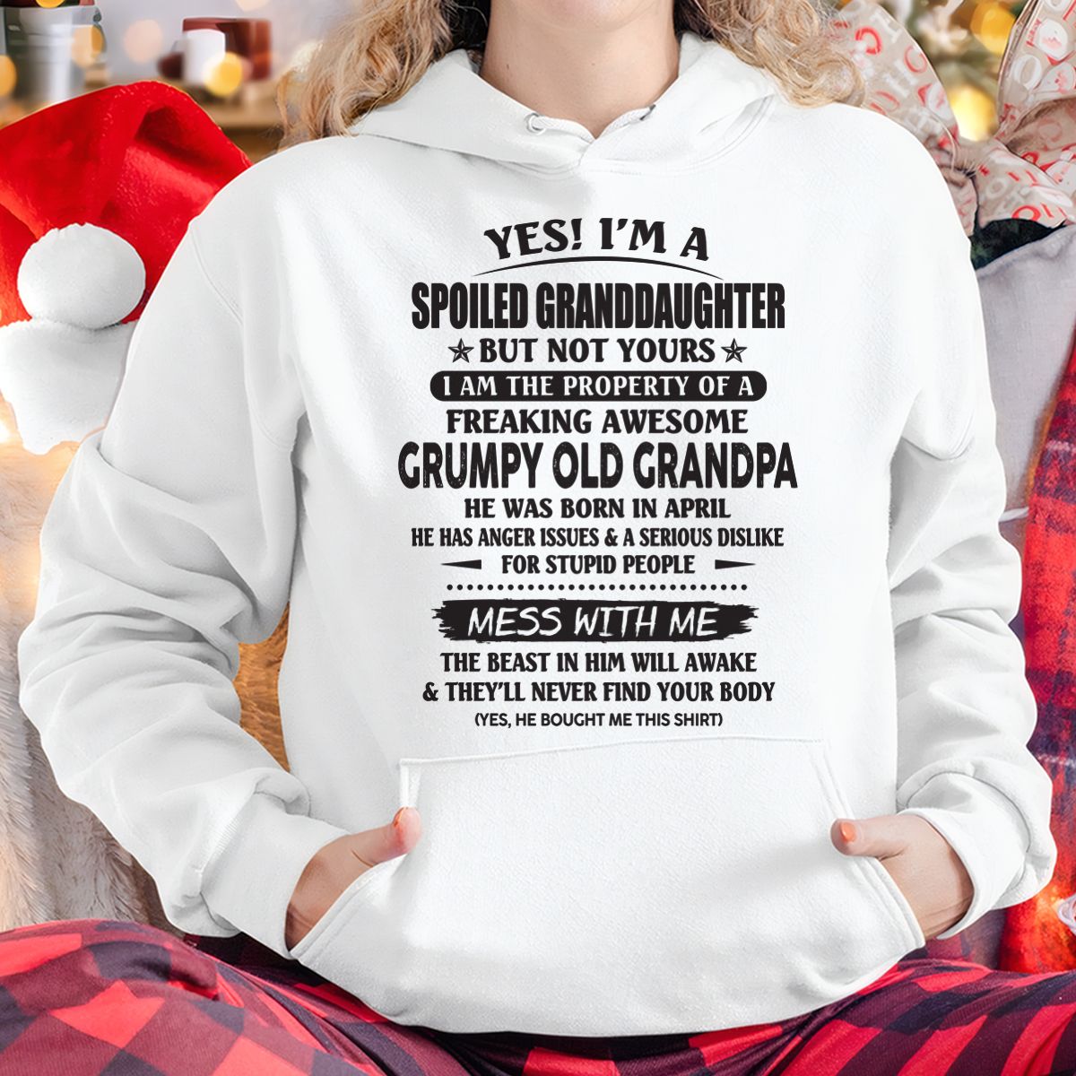 Spoiled Granddaughter of a Grumpy Grandpa Shirt April Edition – From Grandpa to Granddaughter NTTD04 (SKU07-130-04)