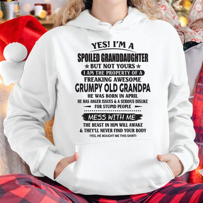 Spoiled Granddaughter of a Grumpy Grandpa Shirt April Edition – From Grandpa to Granddaughter NTTD04 (SKU07-130-04)
