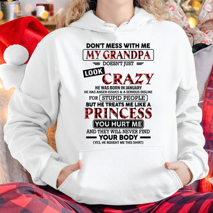 Crazy Grandpa Shirt for Girls January Edition – From Grandpa to Granddaughter NTTD01 (SKU07-131-01)