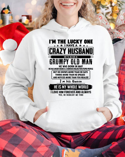 May - I am Lucky One I Have A Crazy Husband - Gift for Wife From Husband - NGHL05 (SKUT-LUCKYONE-05)