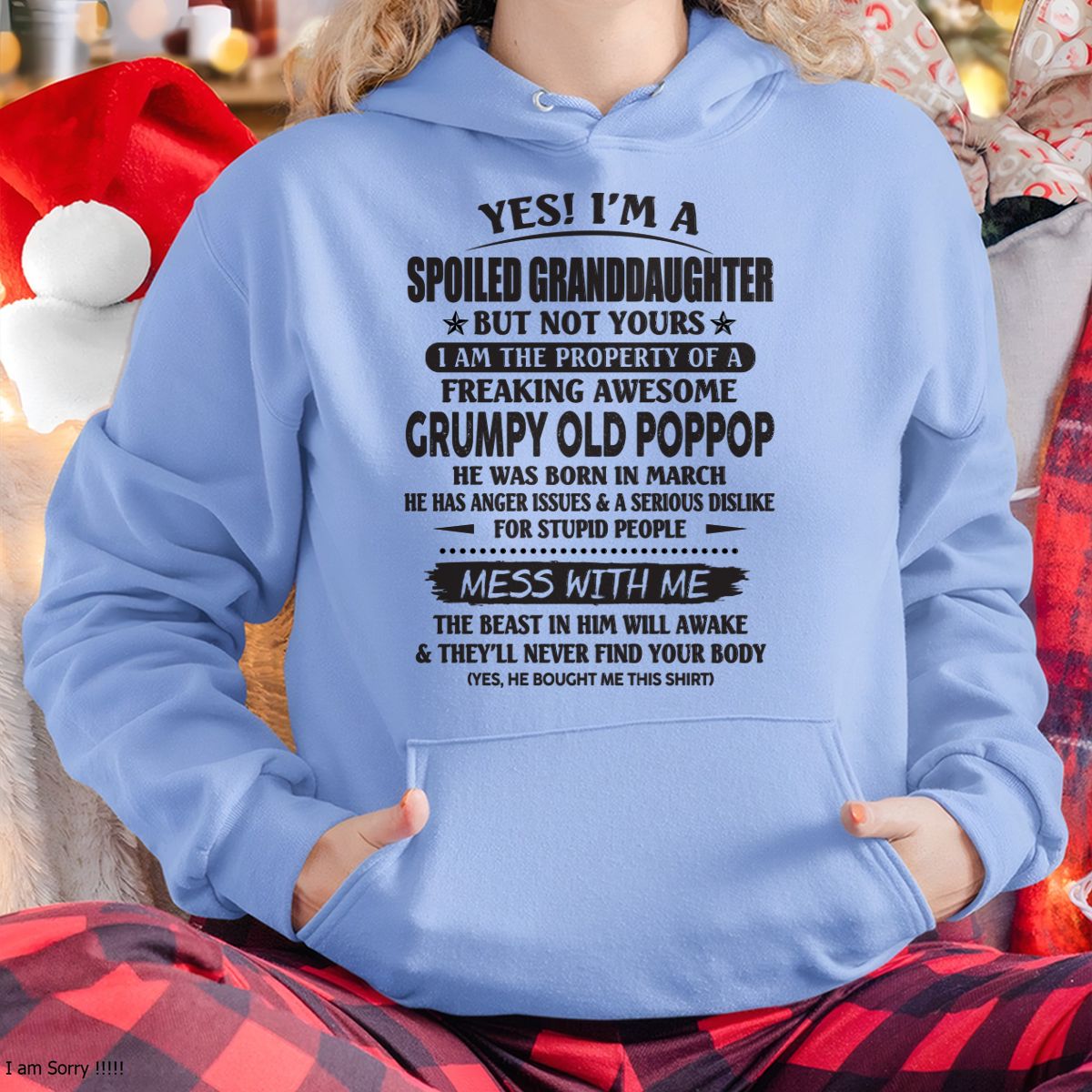 Spoiled Granddaughter of a Grumpy Poppop Shirt March Edition – From Grandpa to Granddaughter NTTD03 (SKU07-151)