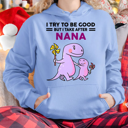 TRY TO BE GOOD BUT I TAKE AFTER NANA - For granddaughter T shirt NTTD00 (SKU07-88)