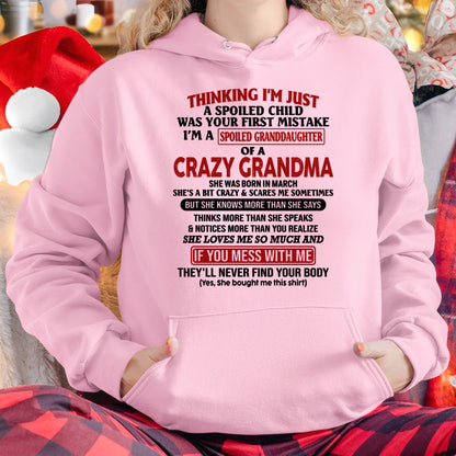 I'M A SPOILED GRANDDAUGHTER OF A CRAZY GRANDMA - From Grandma - NTTD03 (SKU-GMD1-NTT03)