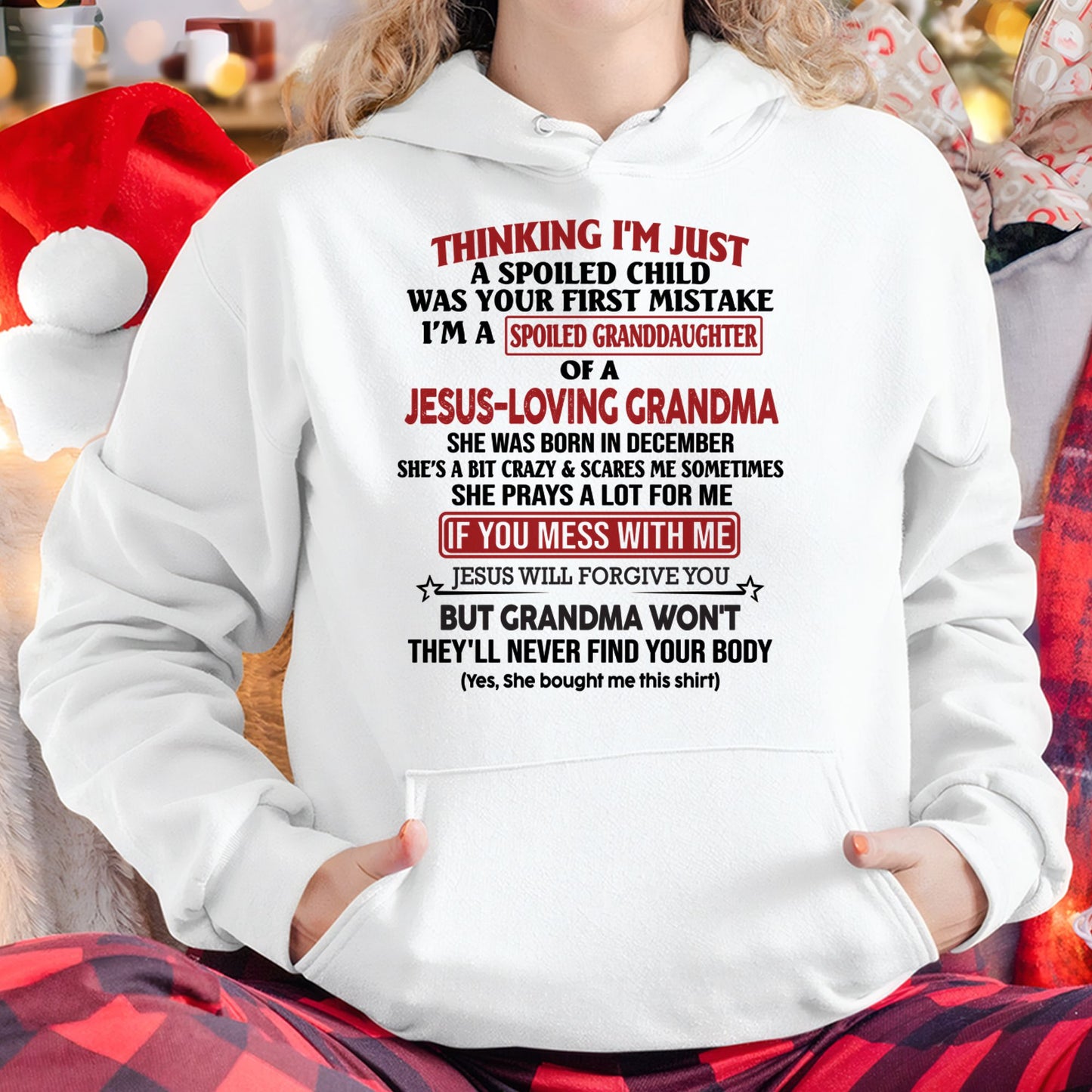 Christian Girl Shirt – Spoiled by Grandma December Edition – From Grandma to Granddaughter NTTD12 (SKU07-181-12)