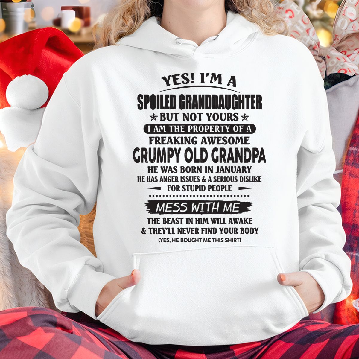Spoiled Granddaughter of a Grumpy Grandpa Shirt January Edition – From Grandpa to Granddaughter NTTD01 (SKU07-130-01)