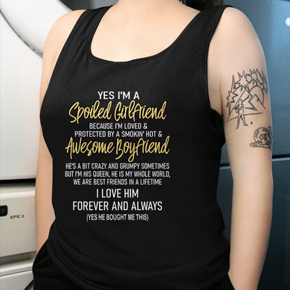 Best Wife Shirt, Wife and Husband Unisex T-Shirt/Hoodie/Sweatshirt HLT00 - Gift for wife T shirt, lucky wife   Lucky Wife Yes I'm A Spoiled Loved Protected Girlfriend T-Shirt