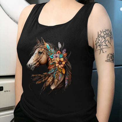 Best Horse Lover Shirt , Funny Horse UnisexT-Shirt/Hoodie/Sweatshirt HLT00 - Floral Wild Horse Country Horse Riding T-Shirt