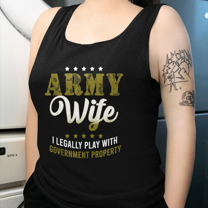 Best Wife Shirt, Wife and Husband Unisex T-Shirt/Hoodie/Sweatshirt HLT00 - Gift for wife T shirt, lucky wife   Army Veteran Wife Shirt Proud Army Wife Gift Tank Top
