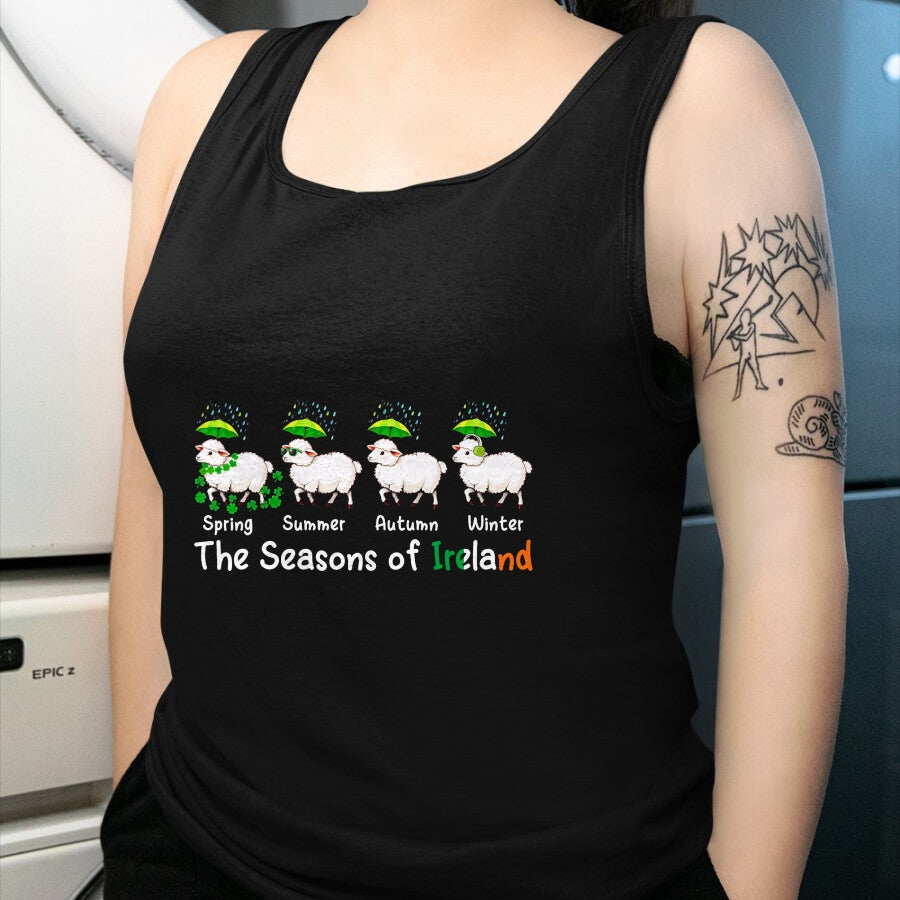Best Farmer Life Shirt, Funny Farmer UnisexT-Shirt/Hoodie/Sweatshirt HLT00 - The Seasons Patrick's Day Ireland Four Cute Sheep Shamrocks T-Shirt