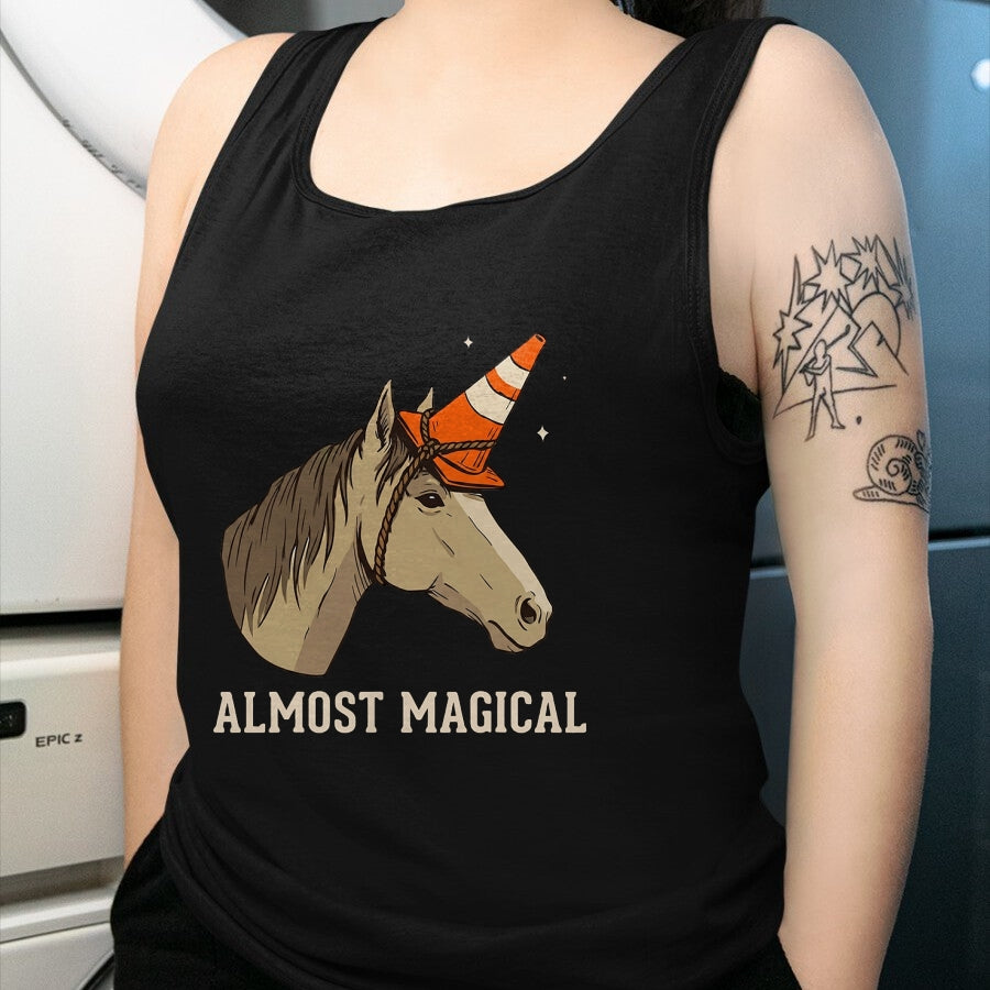 Best Horse Lover Shirt , Funny Horse UnisexT-Shirt/Hoodie/Sweatshirt HLT00 - Almost Magical Funny Horse Traffic Cone Unicorn T-Shirt