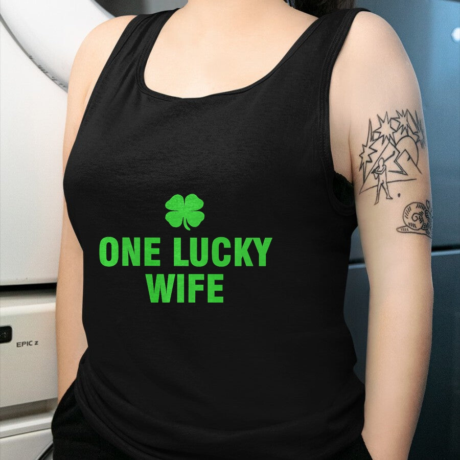 Best Wife Shirt, Wife and Husband Unisex T-Shirt/Hoodie/Sweatshirt HLT00 - Gift for wife T shirt, lucky wife   One Lucky Wife Premium T-Shirt (1)