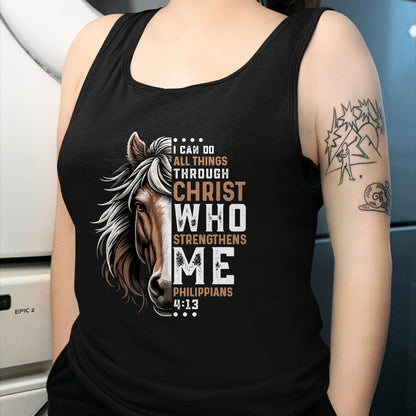 Best Horse Lover Shirt , Funny Horse UnisexT-Shirt/Hoodie/Sweatshirt HLT00 - I Can Do All Things Through Christ Horse Inspirational T-Shirt