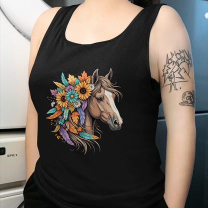Best Horse Lover Shirt , Funny Horse UnisexT-Shirt/Hoodie/Sweatshirt HLT00 - Floral Wild Horse Country Horse Riding Women Girls T-Shirt
